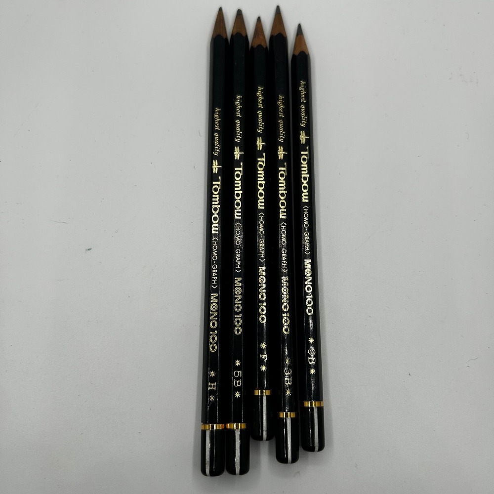 Tombow Mono 100 Drafting Pencils Lot of 5 Assorted Grades 6B 5B 3B F H Japan